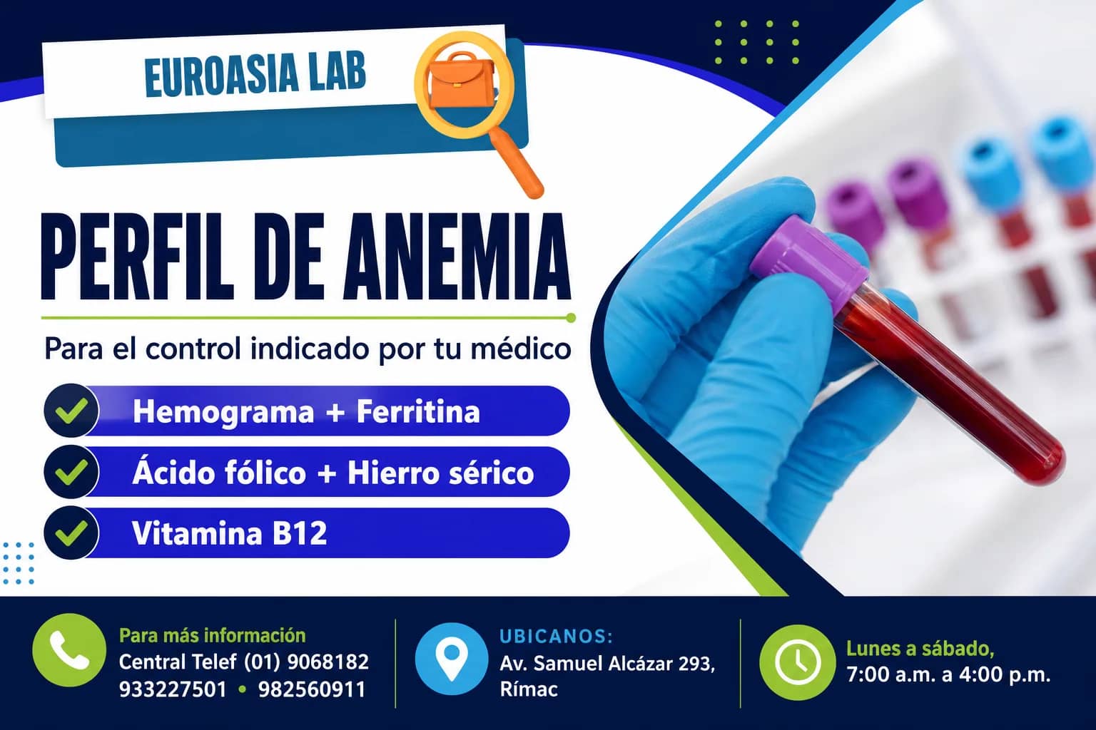 Anuncio de Euroasia Lab: Perfil de anemia